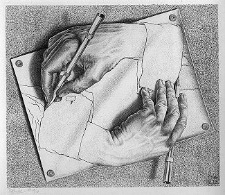 Drawing Hands by M. C. Escher